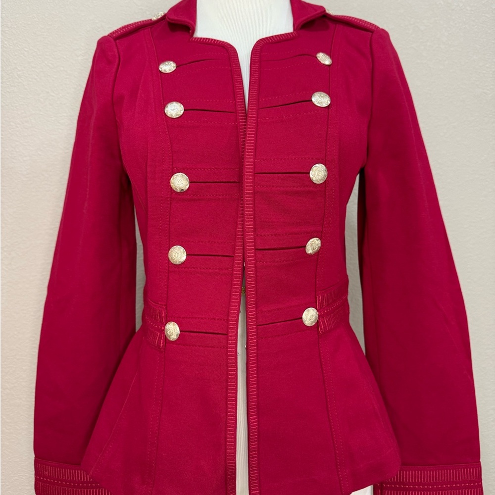 White House Black Market Red Military Blazer